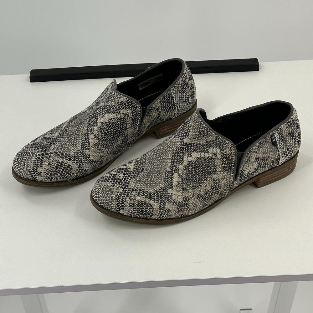 TOMS Snakeskin Slip On Loafers Women's 9 Neutral Print Casual Flats - Picture 3 of 9